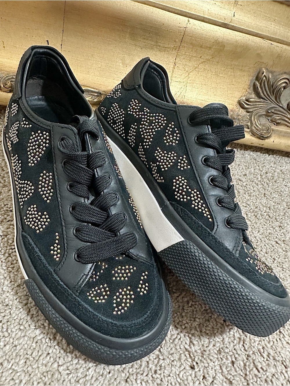 New Rag & Bone RB Army Low Top Sneakers in Leopard Stud Sneakers Size 37.5 $350